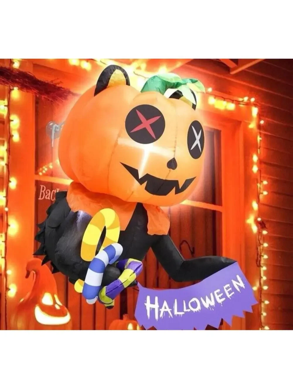 Venlois 3.5ft Halloween Inflatable Scary Ghost Pumpkin Party Outdoor Yard Decor